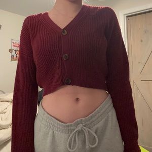 Urban outfitters cropped red sweater